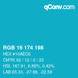 Farbcode: RGB 16 174 198 | qconv.com