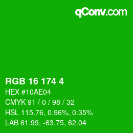 Color code: RGB 16 174 4 | qconv.com