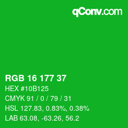 Color code: RGB 16 177 37 | qconv.com