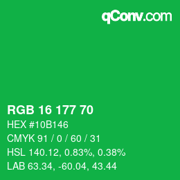 Color code: RGB 16 177 70 | qconv.com