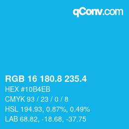 カラーコード: RGB 16 180.8 235.4 | qconv.com