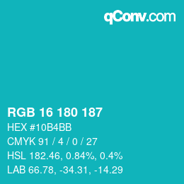 Color code: RGB 16 180 187 | qconv.com