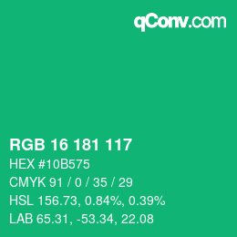 Color code: RGB 16 181 117 | qconv.com