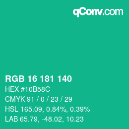 Color code: RGB 16 181 140 | qconv.com
