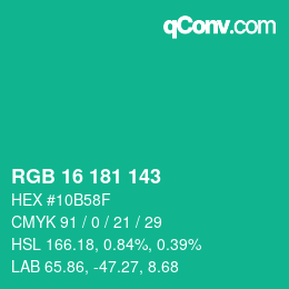 Color code: RGB 16 181 143 | qconv.com