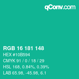 Color code: RGB 16 181 148 | qconv.com