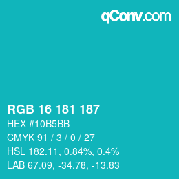 Color code: RGB 16 181 187 | qconv.com