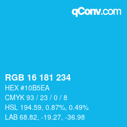Color code: RGB 16 181 234 | qconv.com