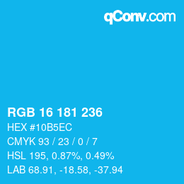 Color code: RGB 16 181 236 | qconv.com