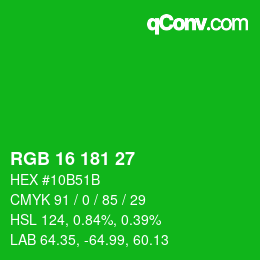 Color code: RGB 16 181 27 | qconv.com