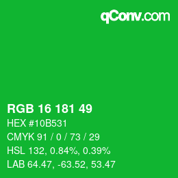 Color code: RGB 16 181 49 | qconv.com