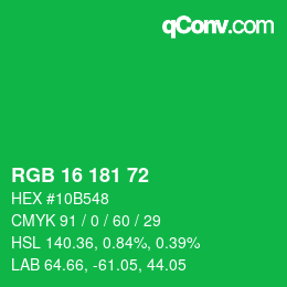 Color code: RGB 16 181 72 | qconv.com