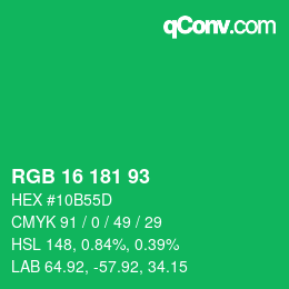 Color code: RGB 16 181 93 | qconv.com