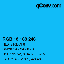 Color code: RGB 16 188 248 | qconv.com
