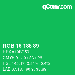 Color code: RGB 16 188 89 | qconv.com