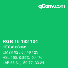 Color code: RGB 16 192 104 | qconv.com