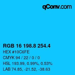 カラーコード: RGB 16 198.8 254.4 | qconv.com