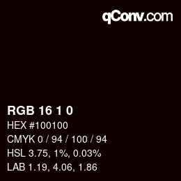 颜色代码: RGB 16 1 0 | qconv.com