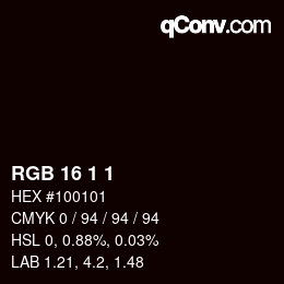 Color code: RGB 16 1 1 | qconv.com