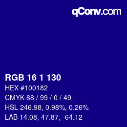 Color code: RGB 16 1 130 | qconv.com