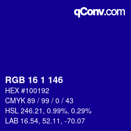 Color code: RGB 16 1 146 | qconv.com