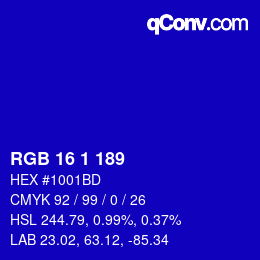Color code: RGB 16 1 189 | qconv.com