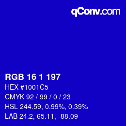 Color code: RGB 16 1 197 | qconv.com