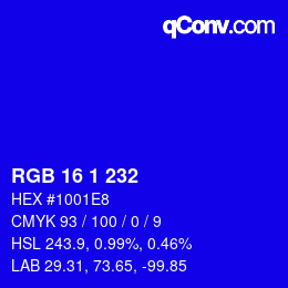 Color code: RGB 16 1 232 | qconv.com