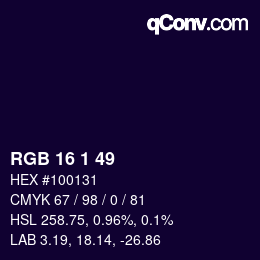 Color code: RGB 16 1 49 | qconv.com