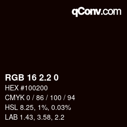 カラーコード: RGB 16 2.2 0 | qconv.com