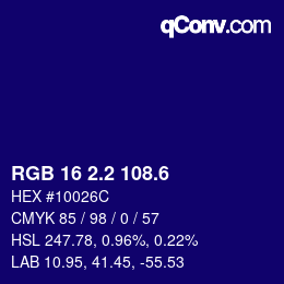 カラーコード: RGB 16 2.2 108.6 | qconv.com