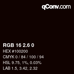 カラーコード: RGB 16 2.6 0 | qconv.com