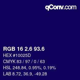 カラーコード: RGB 16 2.6 93.6 | qconv.com
