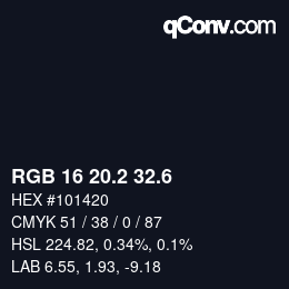 カラーコード: RGB 16 20.2 32.6 | qconv.com