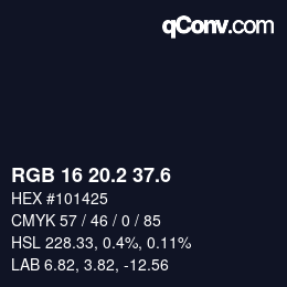 カラーコード: RGB 16 20.2 37.6 | qconv.com