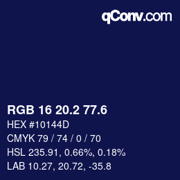 カラーコード: RGB 16 20.2 77.6 | qconv.com