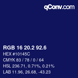 カラーコード: RGB 16 20.2 92.6 | qconv.com