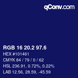 カラーコード: RGB 16 20.2 97.6 | qconv.com