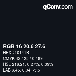 カラーコード: RGB 16 20.6 27.6 | qconv.com