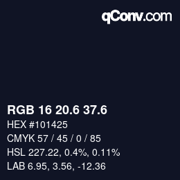 カラーコード: RGB 16 20.6 37.6 | qconv.com