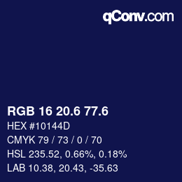 カラーコード: RGB 16 20.6 77.6 | qconv.com