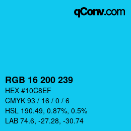 Color code: RGB 16 200 239 | qconv.com