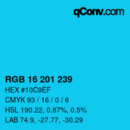 Color code: RGB 16 201 239 | qconv.com