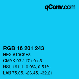 Color code: RGB 16 201 243 | qconv.com