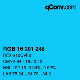 Color code: RGB 16 201 248 | qconv.com