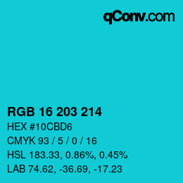 Color code: RGB 16 203 214 | qconv.com