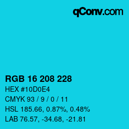 Color code: RGB 16 208 228 | qconv.com