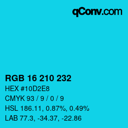 Color code: RGB 16 210 232 | qconv.com