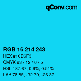 Color code: RGB 16 214 243 | qconv.com