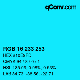 Color code: RGB 16 233 253 | qconv.com
